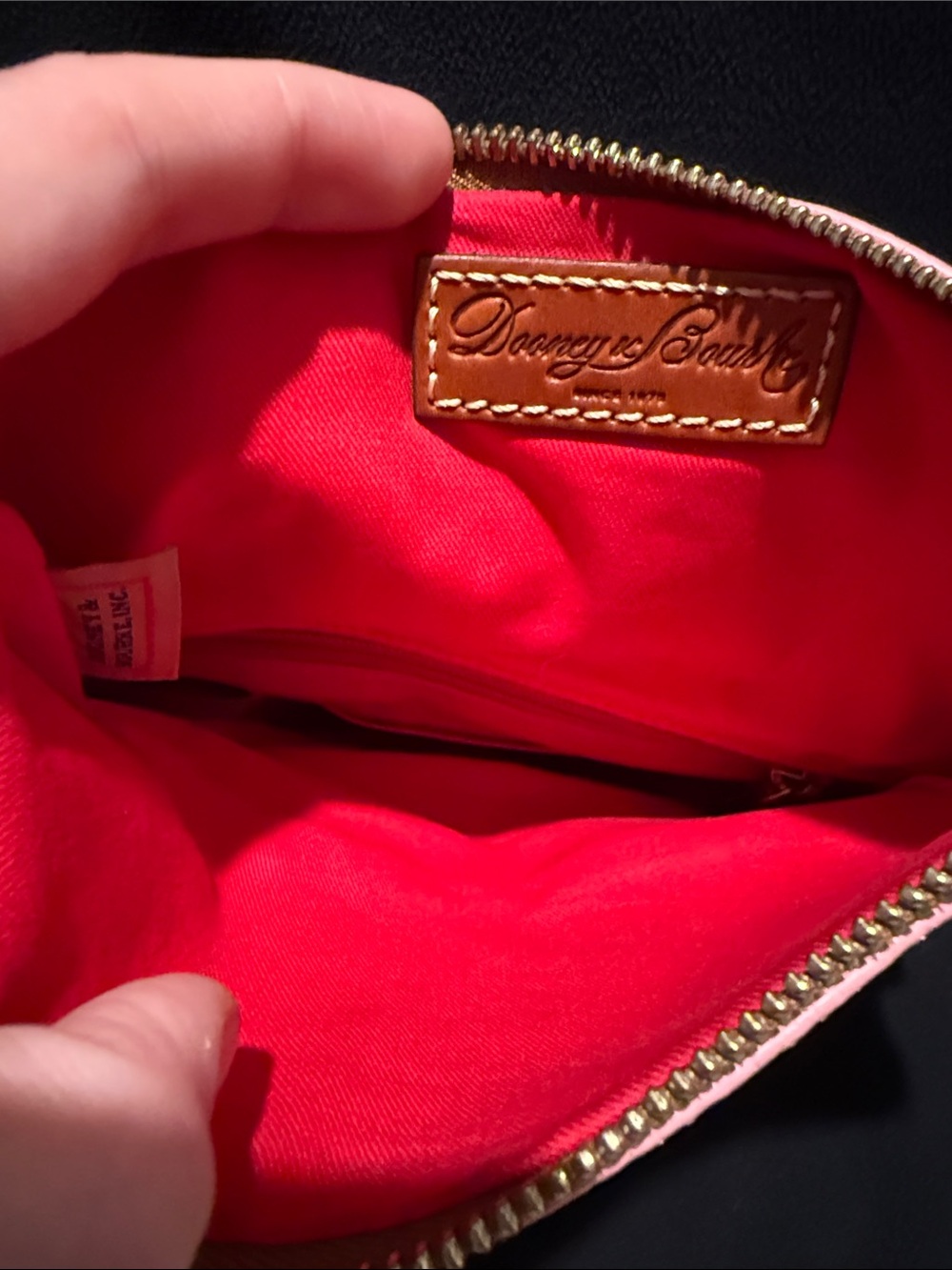Dooney & Bourke Pink Fold-Over Leather Wristlet Clutch - Picture 5 of 6